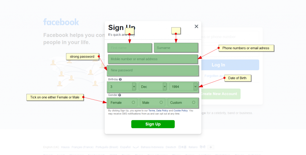 how to create facebook account process essay