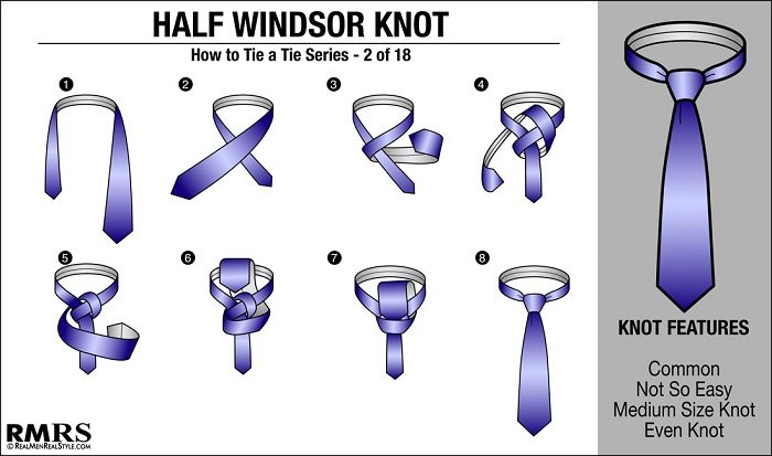 how to tie A tie knot - half windsor knot