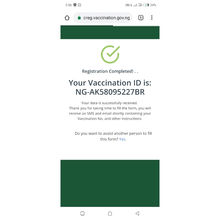  Nigeria covid-19 vaccination ID