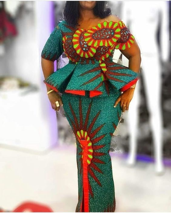 Skirt and Flare Blouse Ankara Style