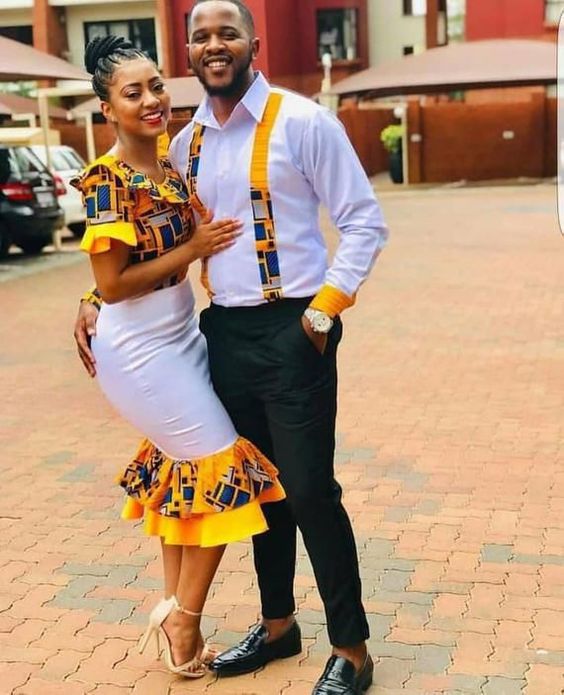 Couple pinafore Ankara Style