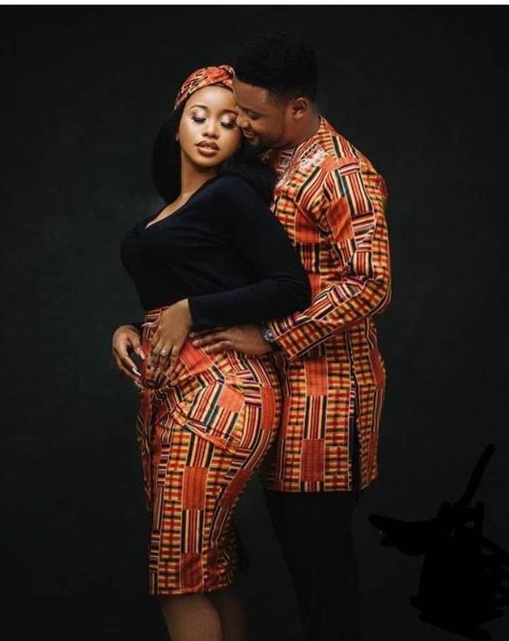 Plain and Pattern Ankara Style for Couples