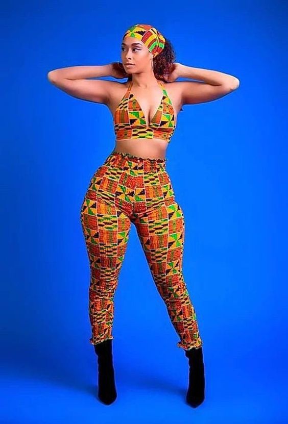 Crop Top Trouser Ankara Style